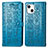 Funda de Cuero Cartera con Soporte Patron de Moda Carcasa H11 para Apple iPhone 13 Azul