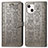 Funda de Cuero Cartera con Soporte Patron de Moda Carcasa H11 para Apple iPhone 14 Gris