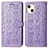 Funda de Cuero Cartera con Soporte Patron de Moda Carcasa H11 para Apple iPhone 14 Morado