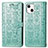 Funda de Cuero Cartera con Soporte Patron de Moda Carcasa H11 para Apple iPhone 14 Plus Verde