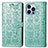 Funda de Cuero Cartera con Soporte Patron de Moda Carcasa H12 para Apple iPhone 13 Pro Verde