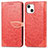 Funda de Cuero Cartera con Soporte Patron de Moda Carcasa H13 para Apple iPhone 13 Mini Rojo
