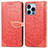 Funda de Cuero Cartera con Soporte Patron de Moda Carcasa H13 para Apple iPhone 13 Pro Rojo