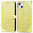 Funda de Cuero Cartera con Soporte Patron de Moda Carcasa H13 para Apple iPhone 14 Plus Amarillo