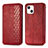 Funda de Cuero Cartera con Soporte Patron de Moda Carcasa H15 para Apple iPhone 13 Mini Rojo