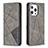 Funda de Cuero Cartera con Soporte Patron de Moda Carcasa L04 para Apple iPhone 13 Pro Gris