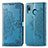 Funda de Cuero Cartera con Soporte Patron de Moda Carcasa para Samsung Galaxy M10S Azul