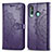 Funda de Cuero Cartera con Soporte Patron de Moda Carcasa para Samsung Galaxy M40 Morado