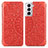 Funda de Cuero Cartera con Soporte Patron de Moda Carcasa para Samsung Galaxy S23 Plus 5G Rojo
