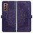 Funda de Cuero Cartera con Soporte Patron de Moda Carcasa para Samsung Galaxy Z Fold2 5G Morado