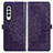 Funda de Cuero Cartera con Soporte Patron de Moda Carcasa para Samsung Galaxy Z Fold3 5G Morado