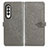 Funda de Cuero Cartera con Soporte Patron de Moda Carcasa para Samsung Galaxy Z Fold4 5G Gris