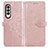 Funda de Cuero Cartera con Soporte Patron de Moda Carcasa para Samsung Galaxy Z Fold4 5G Oro Rosa