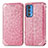 Funda de Cuero Cartera con Soporte Patron de Moda Carcasa S01D para Motorola Moto Edge 20 Pro 5G Oro Rosa