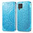 Funda de Cuero Cartera con Soporte Patron de Moda Carcasa S01D para Samsung Galaxy M62 4G Azul