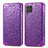 Funda de Cuero Cartera con Soporte Patron de Moda Carcasa S01D para Samsung Galaxy M62 4G Morado