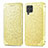 Funda de Cuero Cartera con Soporte Patron de Moda Carcasa S01D para Samsung Galaxy M62 4G Oro