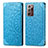 Funda de Cuero Cartera con Soporte Patron de Moda Carcasa S01D para Samsung Galaxy Note 20 Ultra 5G Azul
