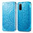 Funda de Cuero Cartera con Soporte Patron de Moda Carcasa S01D para Samsung Galaxy S20 5G Azul