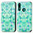 Funda de Cuero Cartera con Soporte Patron de Moda Carcasa S02D para Huawei Honor 9X Verde