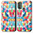 Funda de Cuero Cartera con Soporte Patron de Moda Carcasa S02D para Motorola Moto E20 Multicolor