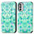 Funda de Cuero Cartera con Soporte Patron de Moda Carcasa S02D para Motorola Moto Edge (2022) 5G Verde