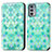 Funda de Cuero Cartera con Soporte Patron de Moda Carcasa S02D para Motorola Moto Edge Lite 5G Verde