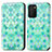 Funda de Cuero Cartera con Soporte Patron de Moda Carcasa S02D para Samsung Galaxy M02s Verde