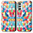 Funda de Cuero Cartera con Soporte Patron de Moda Carcasa S02D para Samsung Galaxy M23 5G Multicolor