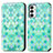 Funda de Cuero Cartera con Soporte Patron de Moda Carcasa S02D para Samsung Galaxy M23 5G Verde