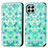 Funda de Cuero Cartera con Soporte Patron de Moda Carcasa S02D para Samsung Galaxy M53 5G Verde