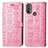 Funda de Cuero Cartera con Soporte Patron de Moda Carcasa S03D para Motorola Moto E20 Rosa