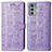 Funda de Cuero Cartera con Soporte Patron de Moda Carcasa S03D para Motorola Moto Edge 20 5G Morado