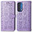 Funda de Cuero Cartera con Soporte Patron de Moda Carcasa S03D para Motorola Moto Edge (2021) 5G Morado