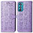 Funda de Cuero Cartera con Soporte Patron de Moda Carcasa S03D para Motorola Moto Edge 30 5G Morado