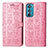 Funda de Cuero Cartera con Soporte Patron de Moda Carcasa S03D para Motorola Moto Edge 30 5G Rosa