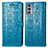 Funda de Cuero Cartera con Soporte Patron de Moda Carcasa S03D para Motorola Moto Edge Lite 5G Azul