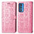 Funda de Cuero Cartera con Soporte Patron de Moda Carcasa S03D para Motorola Moto Edge S Pro 5G Rosa