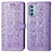 Funda de Cuero Cartera con Soporte Patron de Moda Carcasa S03D para Motorola Moto G51 5G Morado