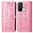 Funda de Cuero Cartera con Soporte Patron de Moda Carcasa S03D para Oppo Reno5 A Rosa