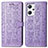 Funda de Cuero Cartera con Soporte Patron de Moda Carcasa S03D para Oppo Reno7 A Morado