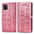 Funda de Cuero Cartera con Soporte Patron de Moda Carcasa S03D para Samsung Galaxy A81 Oro Rosa