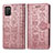 Funda de Cuero Cartera con Soporte Patron de Moda Carcasa S03D para Samsung Galaxy M02s Rosa