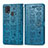 Funda de Cuero Cartera con Soporte Patron de Moda Carcasa S03D para Samsung Galaxy M21s Azul