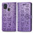 Funda de Cuero Cartera con Soporte Patron de Moda Carcasa S03D para Samsung Galaxy M21s Morado