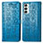 Funda de Cuero Cartera con Soporte Patron de Moda Carcasa S03D para Samsung Galaxy M23 5G Azul