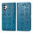 Funda de Cuero Cartera con Soporte Patron de Moda Carcasa S03D para Samsung Galaxy M32 5G Azul