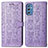 Funda de Cuero Cartera con Soporte Patron de Moda Carcasa S03D para Samsung Galaxy M52 5G Morado