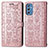 Funda de Cuero Cartera con Soporte Patron de Moda Carcasa S03D para Samsung Galaxy M52 5G Rosa