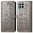 Funda de Cuero Cartera con Soporte Patron de Moda Carcasa S03D para Samsung Galaxy M53 5G Gris